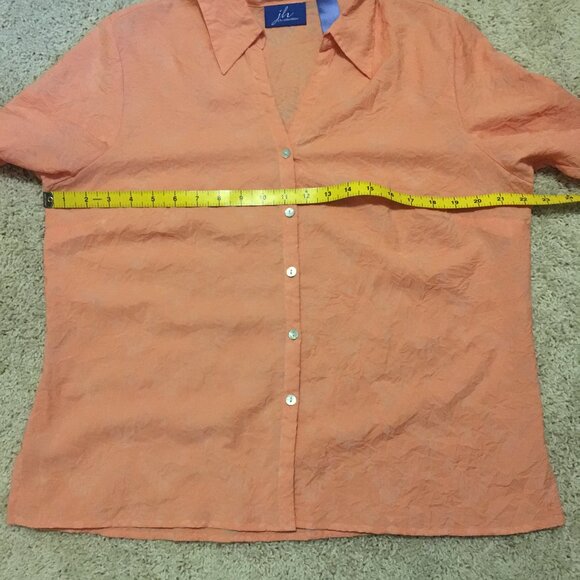 Vintage JH Collectibles Coral & Mother of Pearl Button Up Dress Shirt - Picture 13 of 16